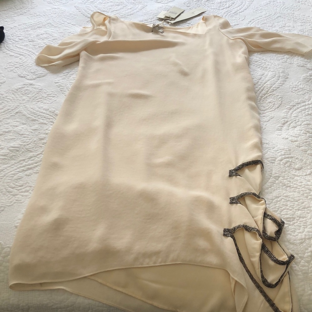 Max Azria White Cream Dress with Beading